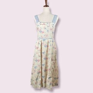 LoveShackFancy Carmine Midi Dress NWT Size 8 | Pastel Lemon Blueberry Floral